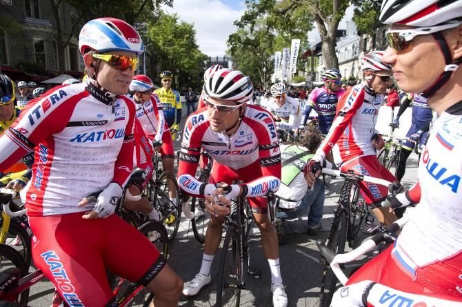 Katusha await the start