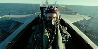 Tom Cruise flying in Top Gun: Maverick