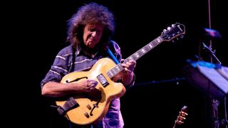 Pat Metheny performs on the stage at Teatro Circo Price on November 21, 2011 in Madrid, Spain.