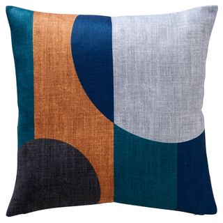 multicoloured cushion with geometric designe