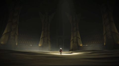 An Elden Ring character enters a large chamber