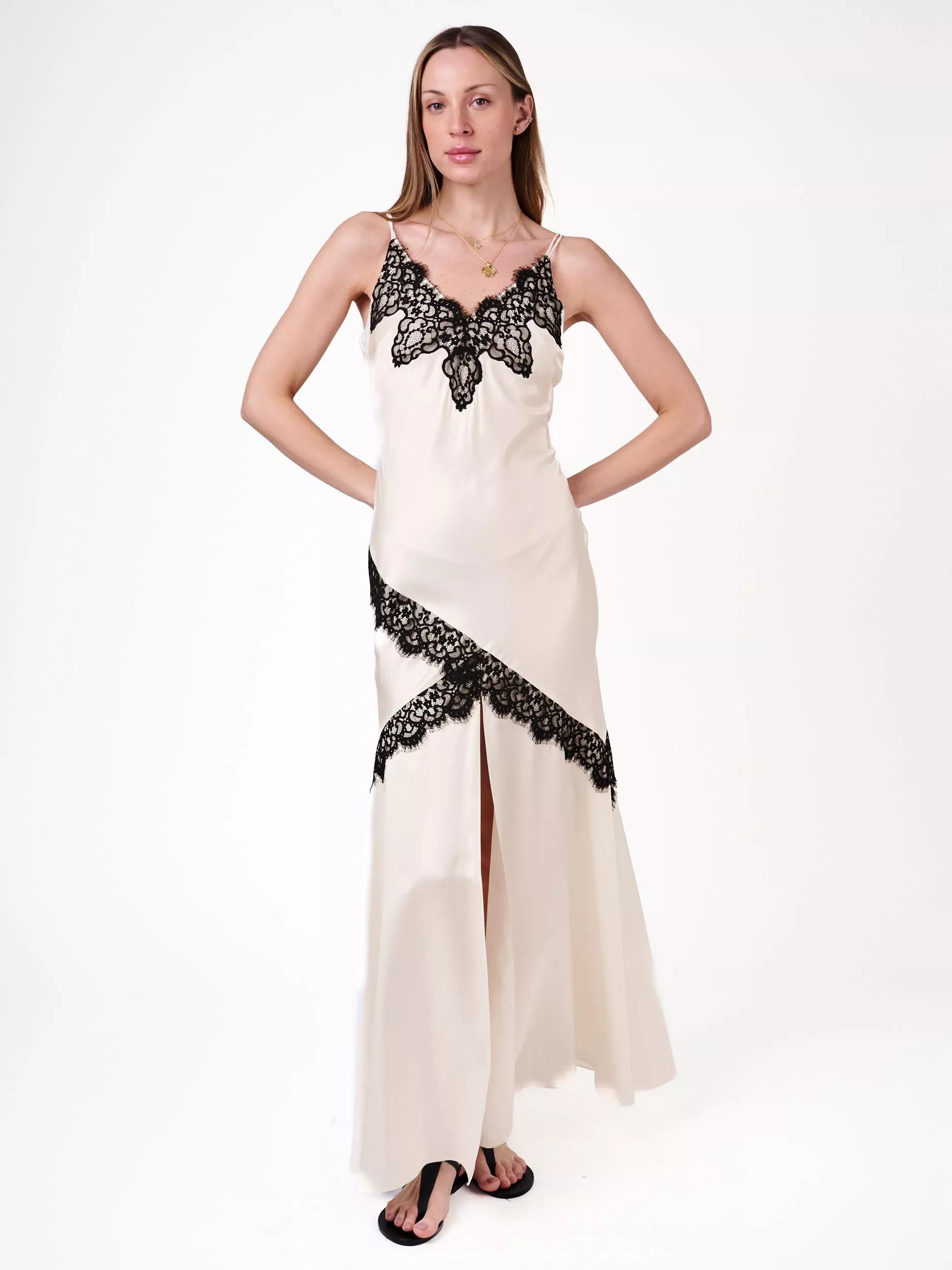 Amanda Wakeley Indre Silk Blend Lace Maxi Dress