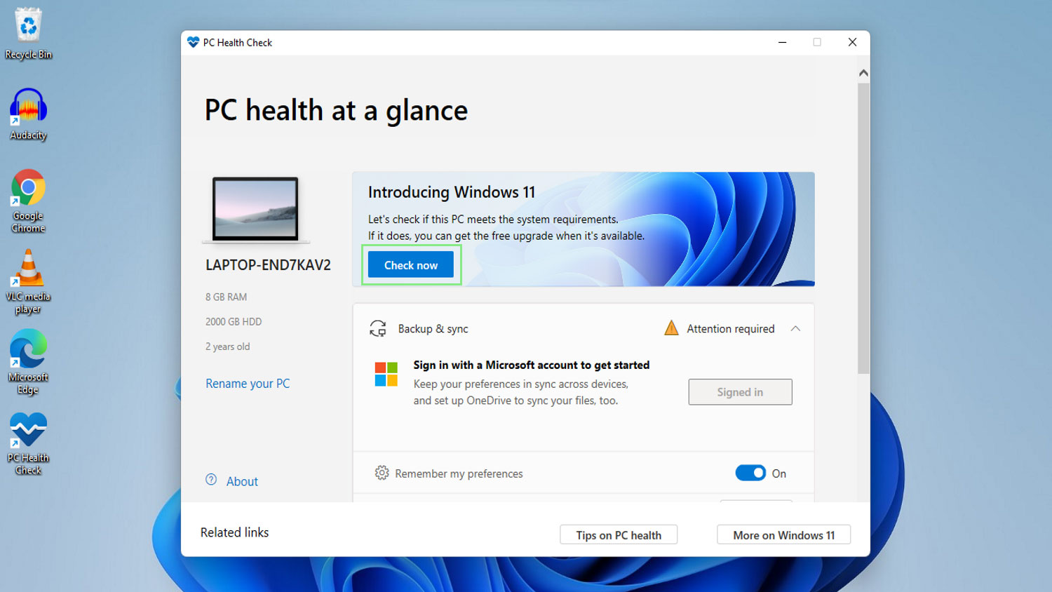 How to check Windows 11 compatibility using Microsoft’s Health Check ...