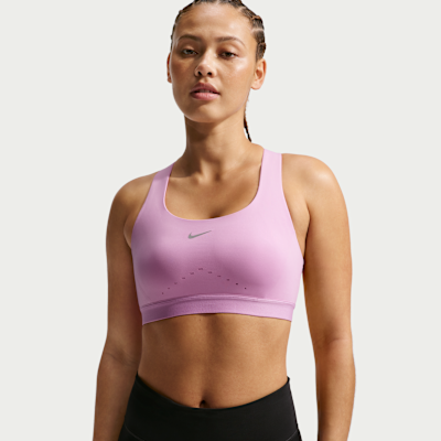 Nike Swift Women's High-Support Lightly Lined Sports Bra - Light Magenta/silver - Size Xs