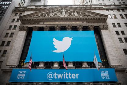 The Twitter logo outside the New York Stock Exchange