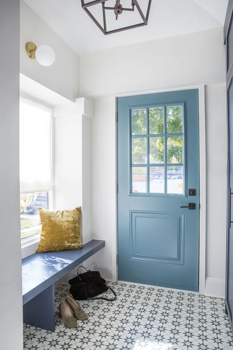 a small entryway with lots of natural light