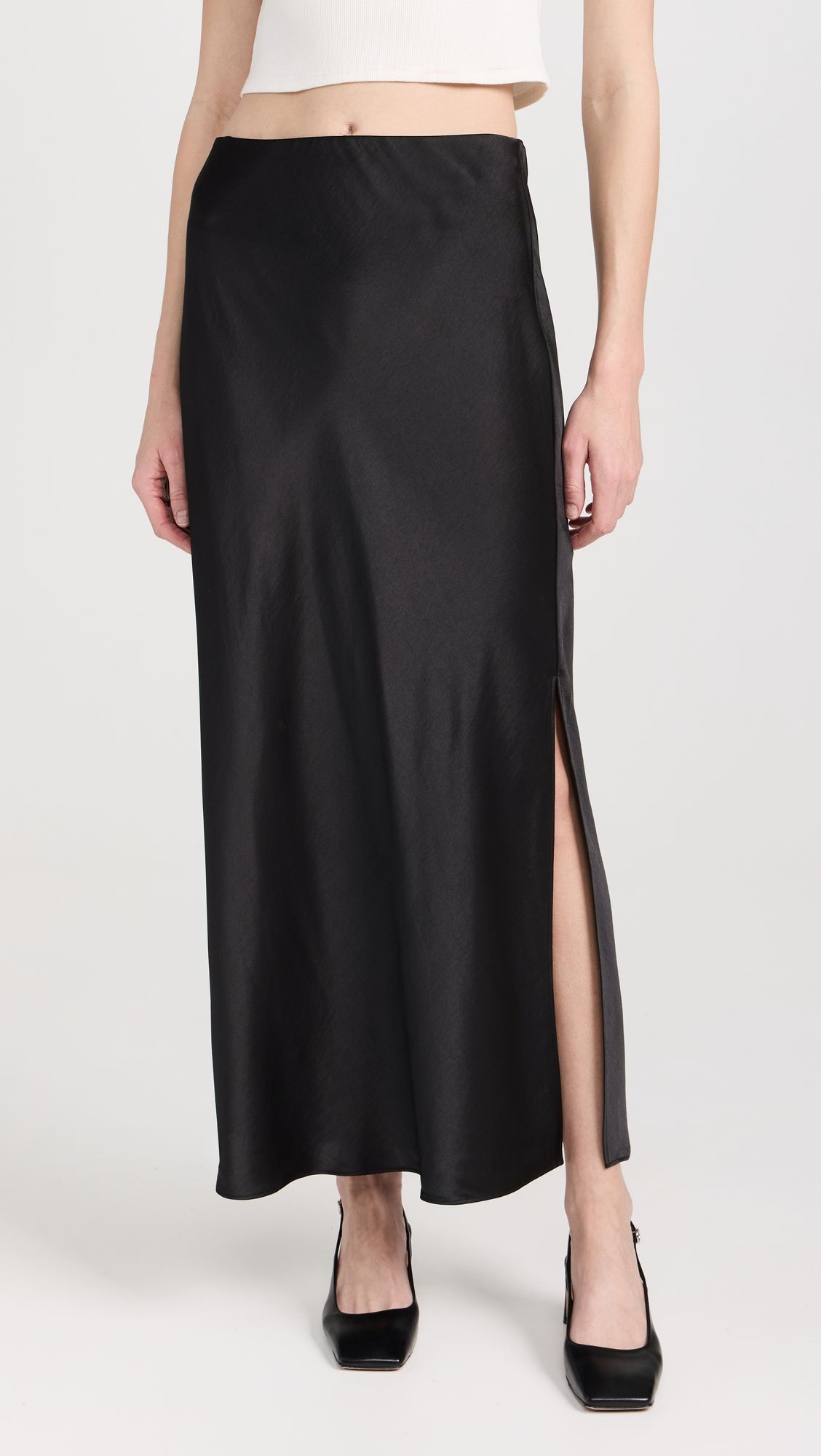 Satin Maxi Slip Skirt