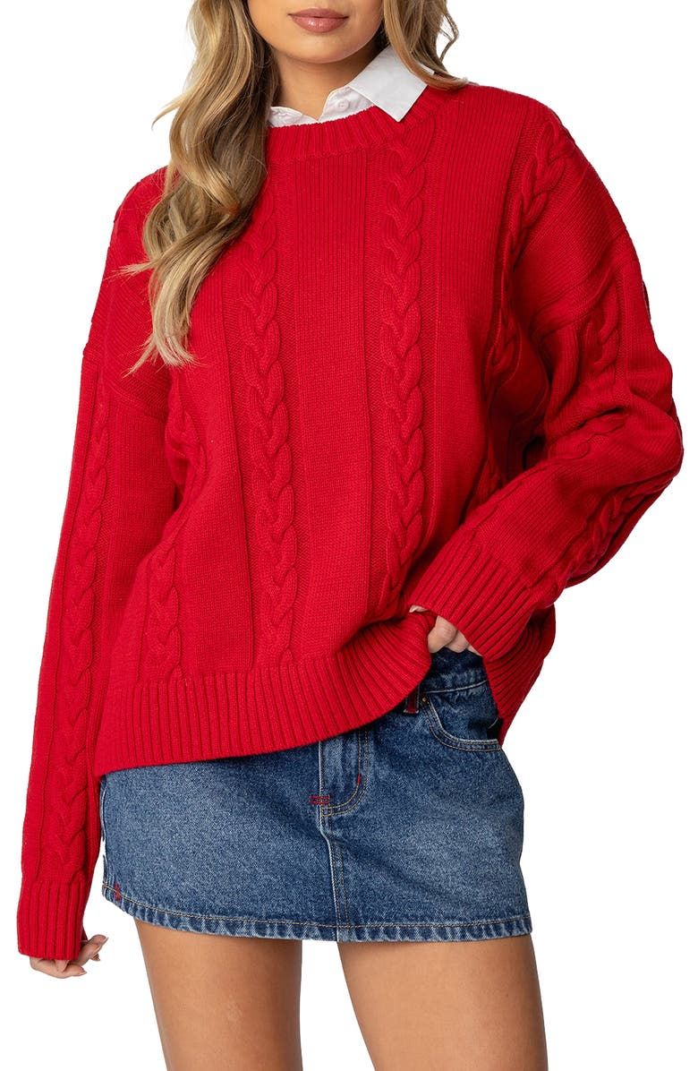 Acacia Oversize Cotton Cable Sweater