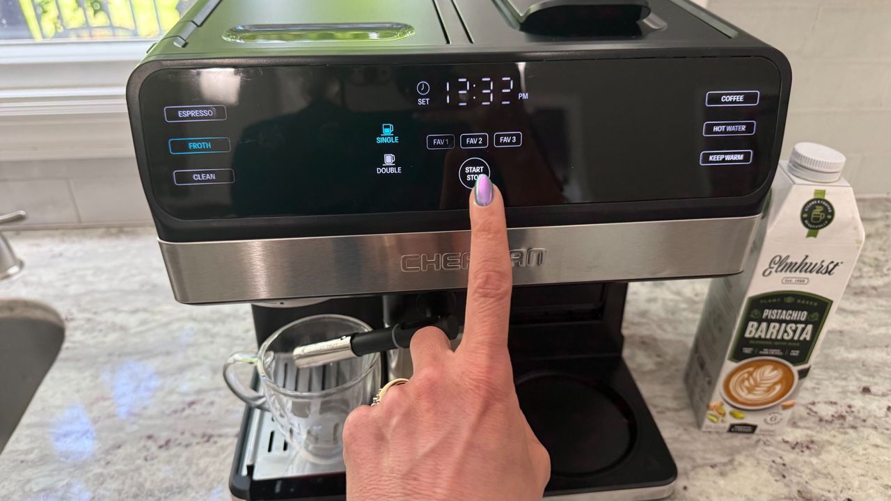 Chefman Coffee Station Pro frothing milk