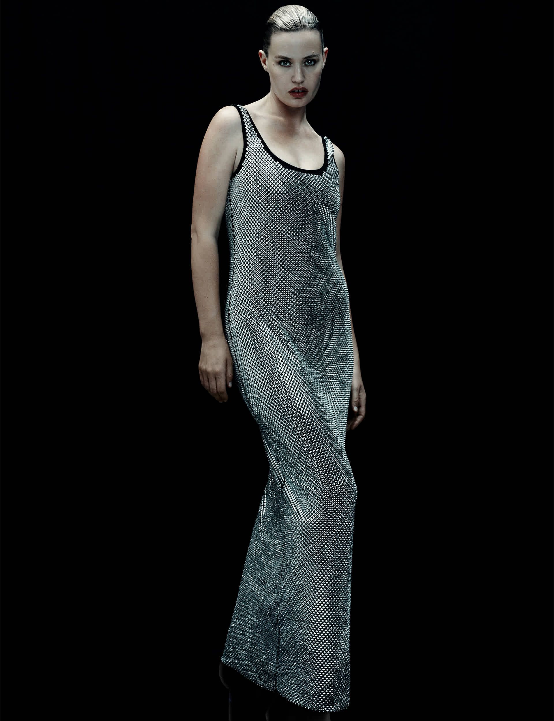 Metallic Embellished Maxi Bodycon Dress