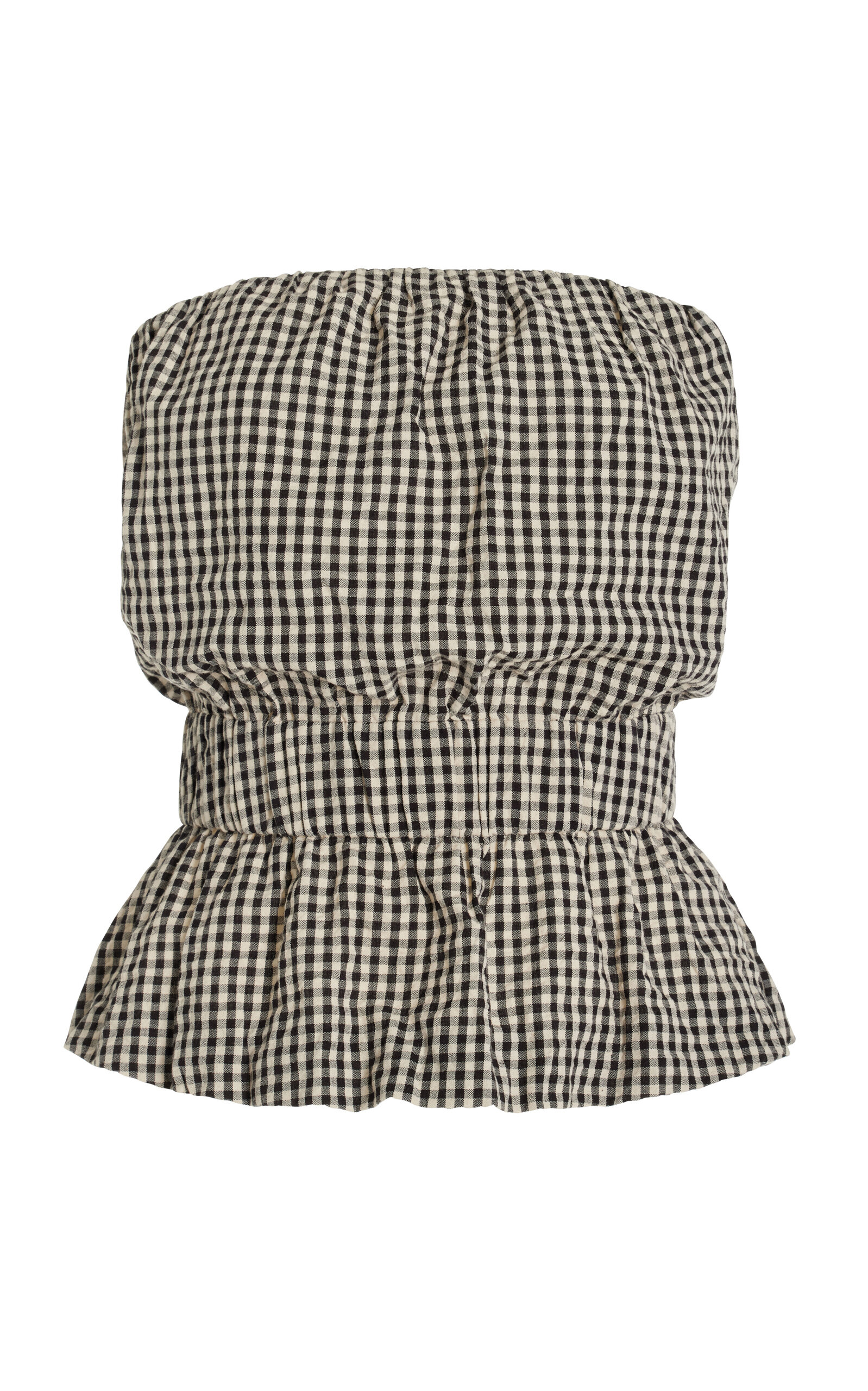 Aurelia Strapless Gingham Cotton Top