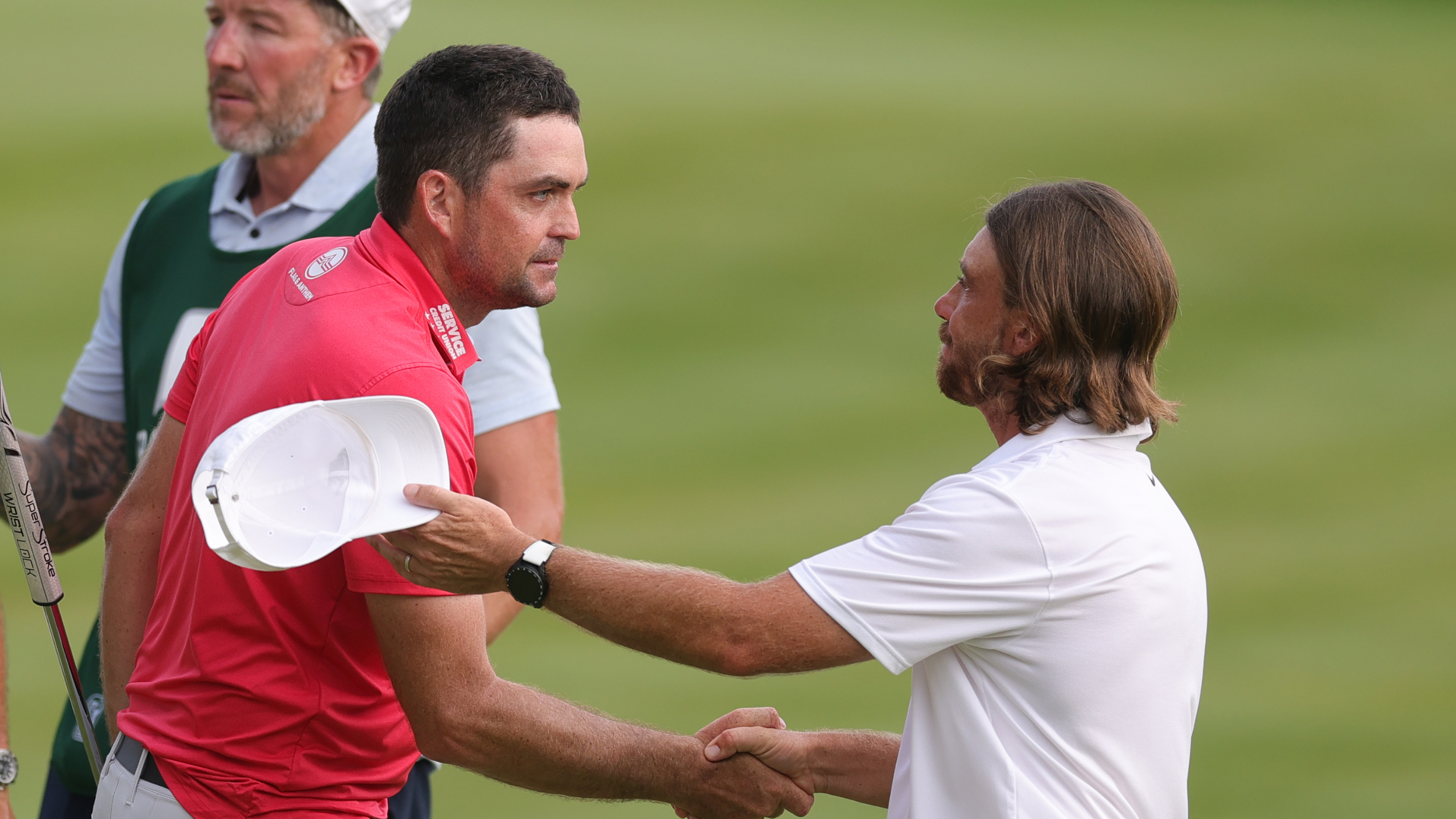 Keegan Bradley and Tommy Fleetwood at the Travelers Championship