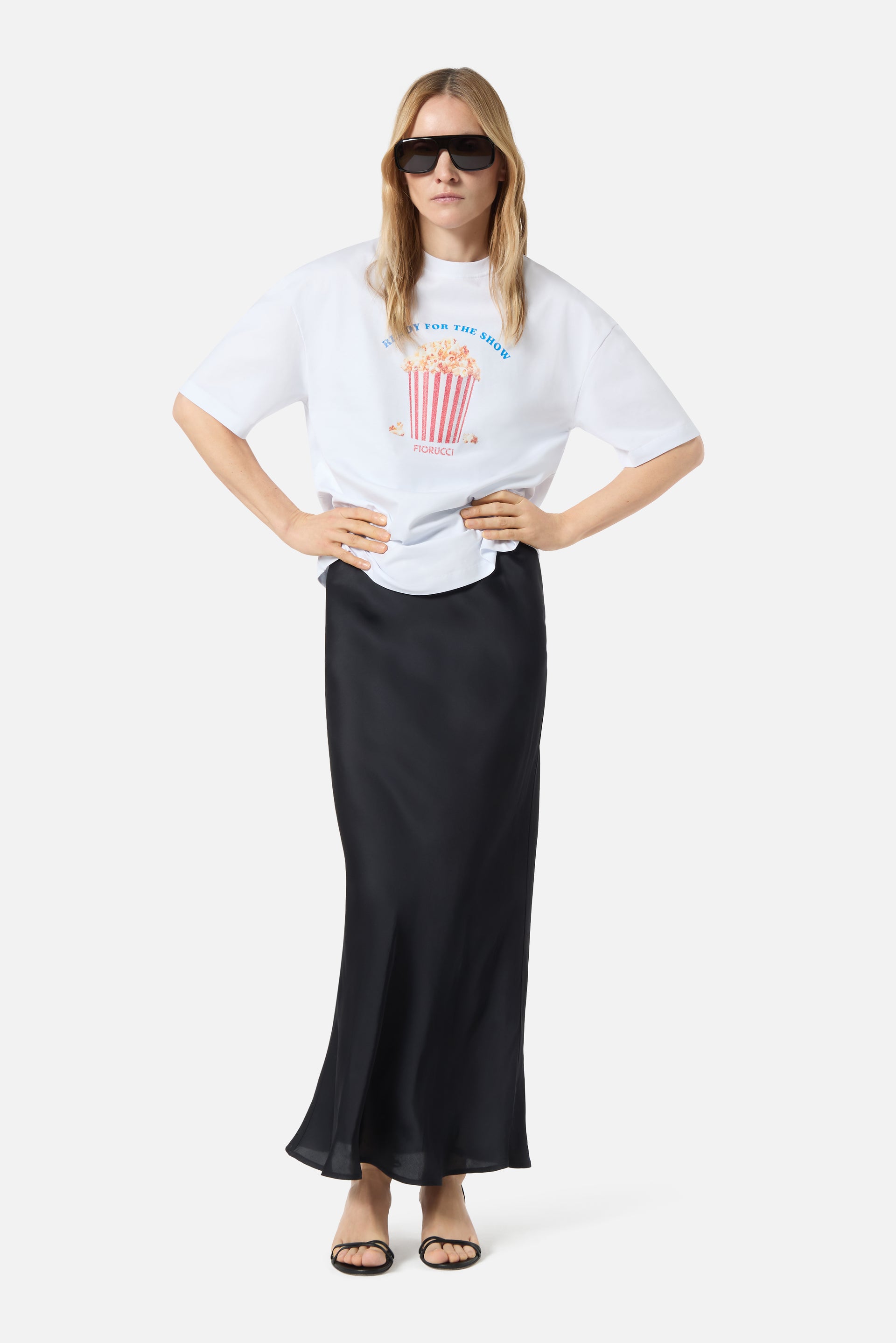 Popcorn Print Relaxed T-Shirt White - Xxs