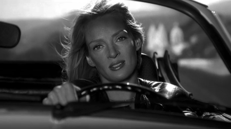 Uma Thurman in Kill Bill driving
