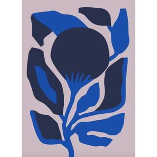 Purple and blue floral wall art