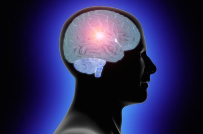An artist's image image of an energized human brain