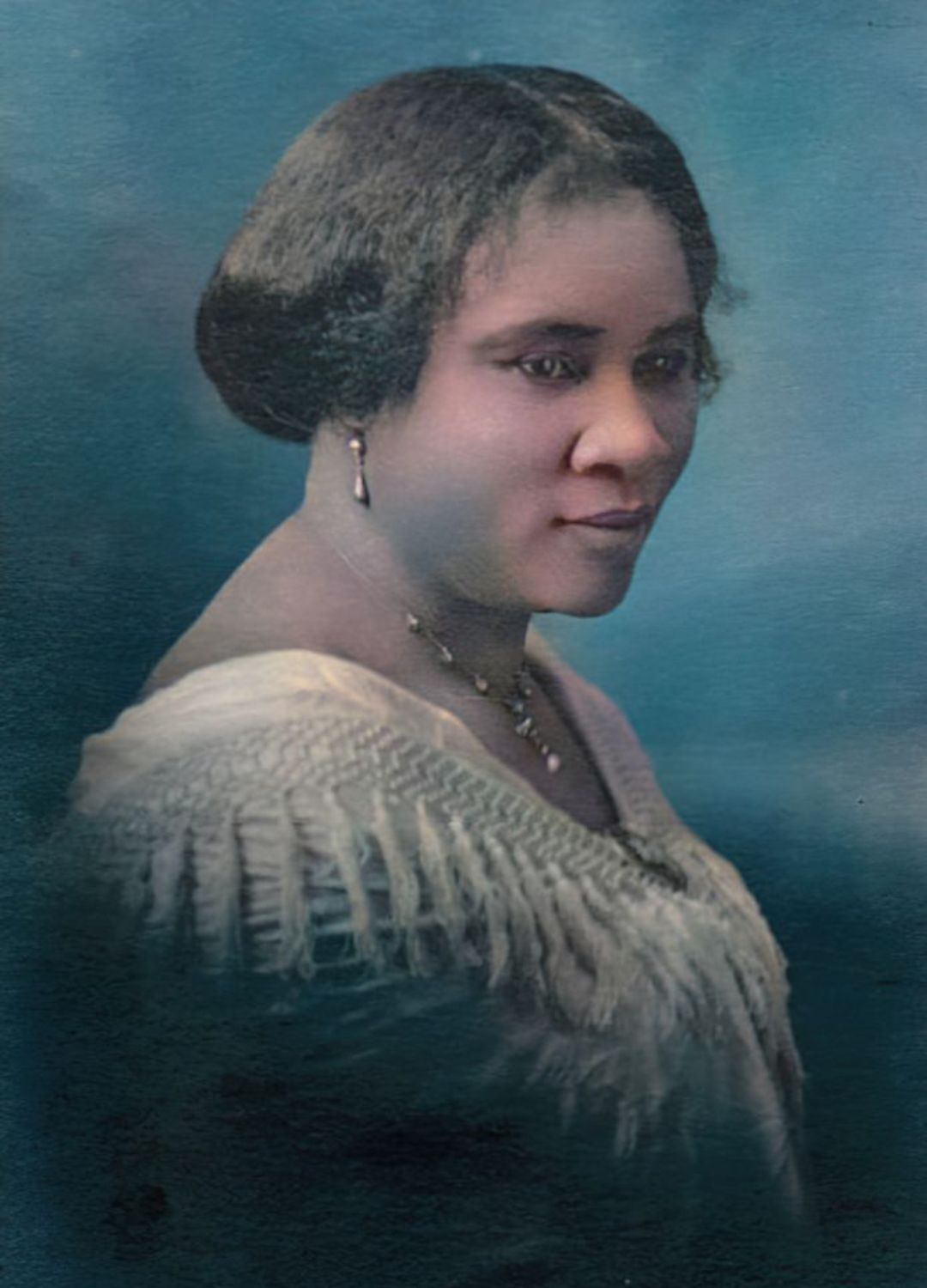 A colourised photo of Madam C. J. Walker