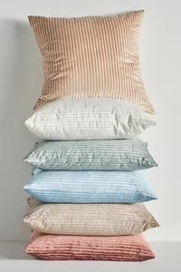 Anthropologie Fiora Ribbed Velvet Pillow