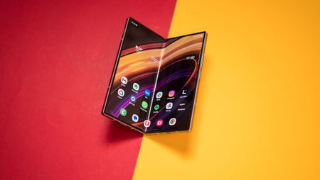 Galaxy Z Fold 6 against colorful background