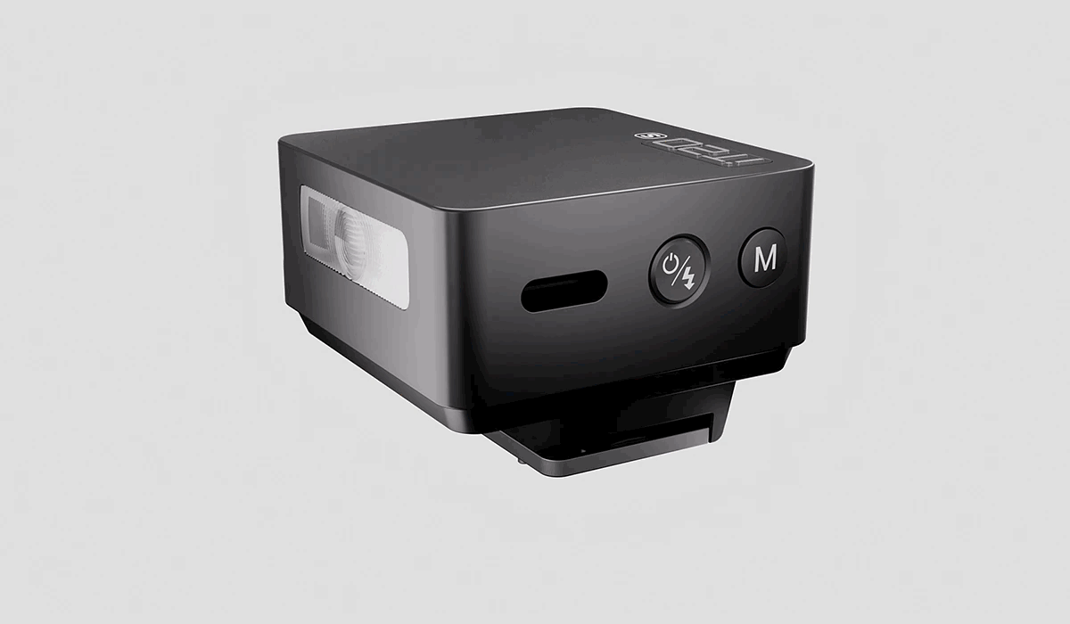 A GIF of the Godox iT20 and different magnetic attachments