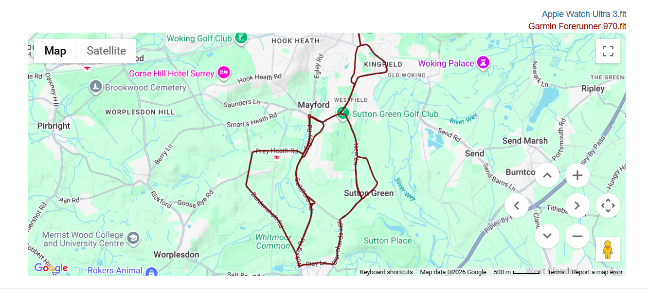 GPS Track Surrey Half