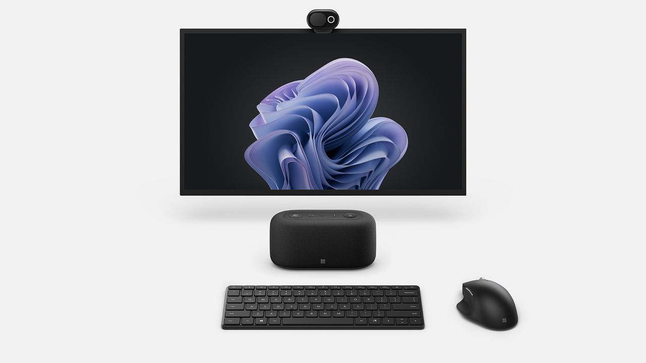 The Microsoft Audio Dock as part of a home computer setup