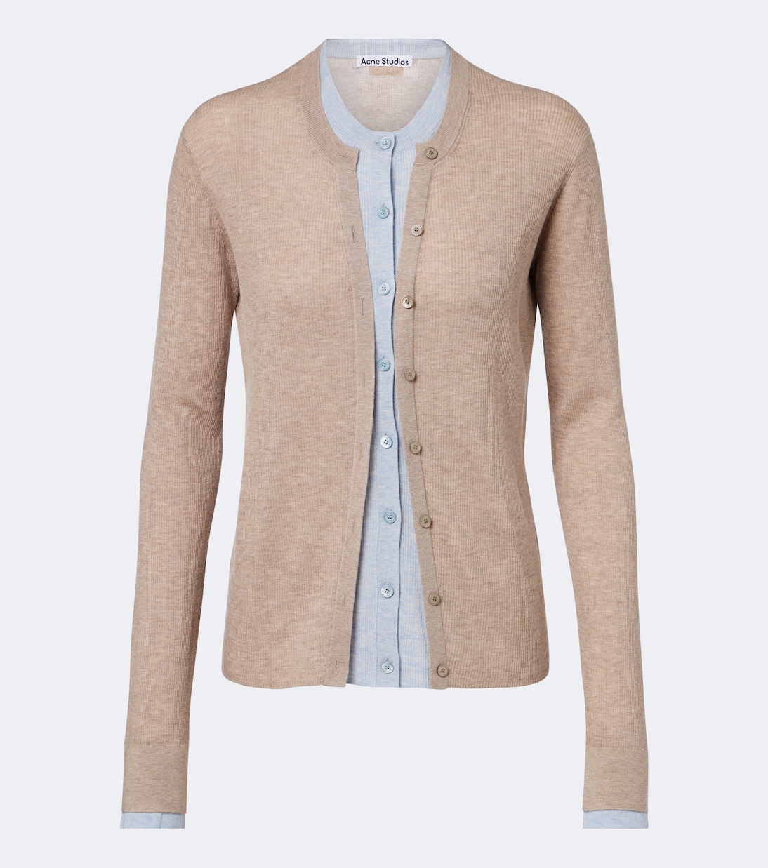 Layered Silk and Wool Cardigan in Beige - Acne Studios