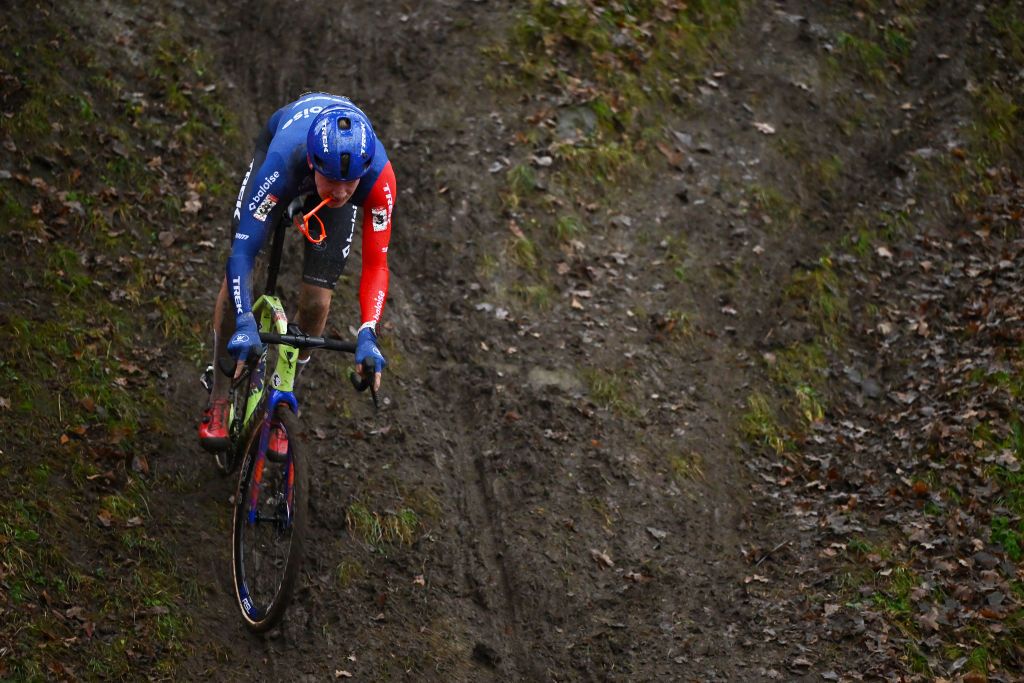 riders during the men's elite race at UCI world cupr race in namur