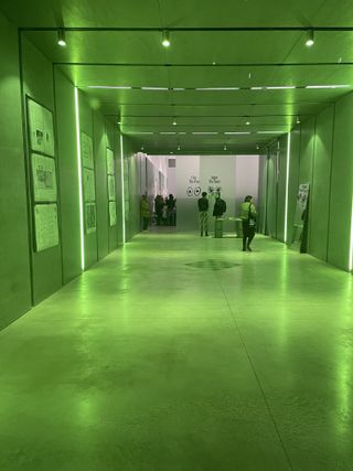 Green-lit exhibition space