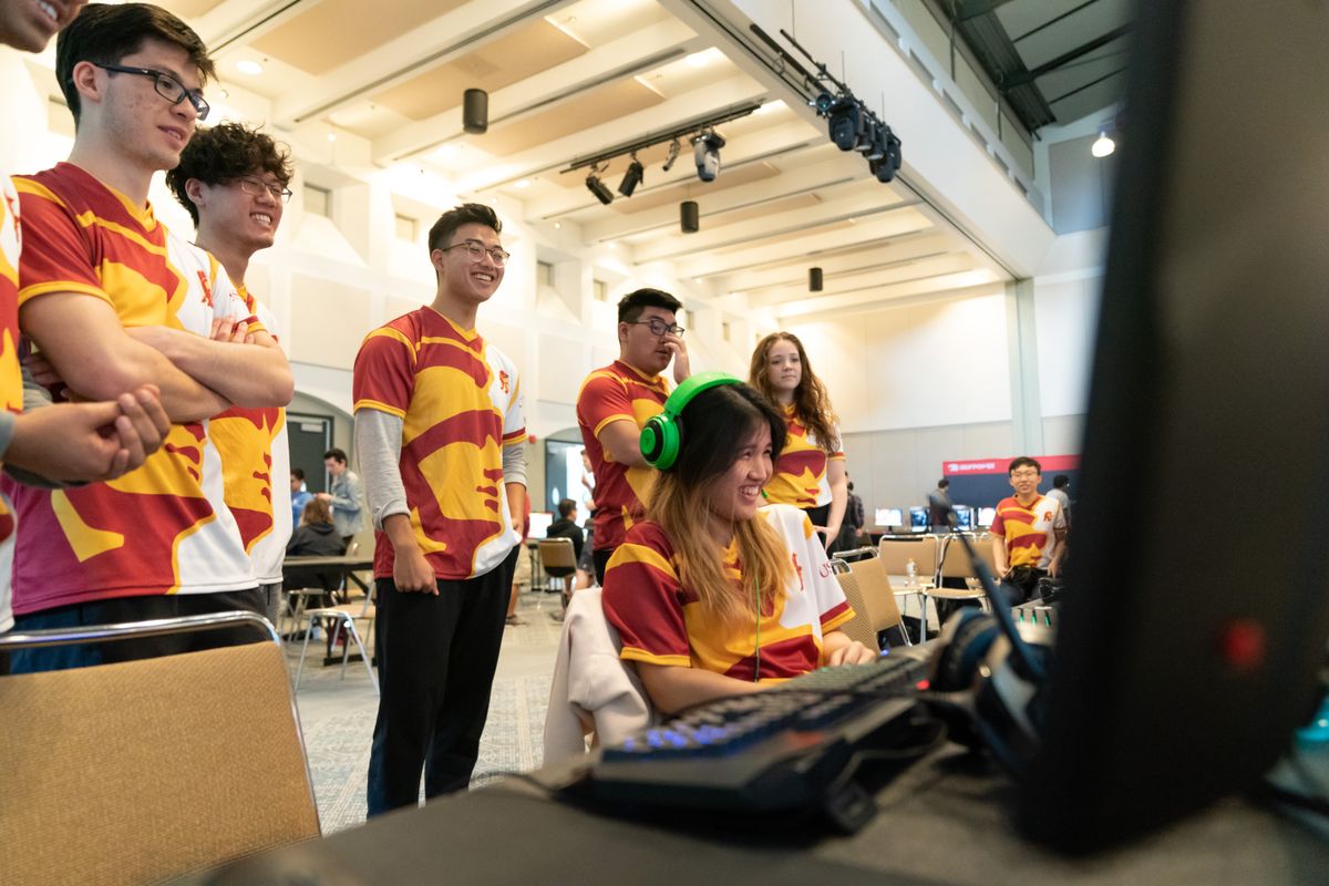 Students in a gaming conference