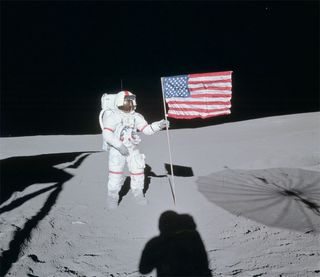 Apollo moon landing flag