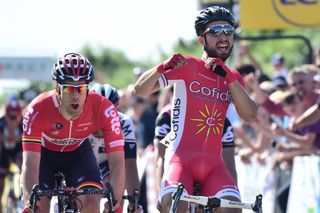 Nacer Bouhanni boxed on to win stage 1