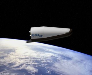 This artist's impression shows ESA's Intermediate eXperimental Vehicle (IXV). Image released Nov. 17, 2014.
