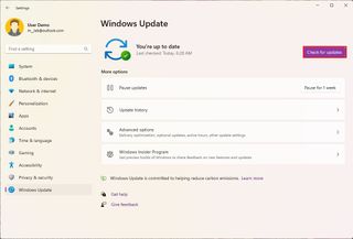 Check for Windows Update on new PC