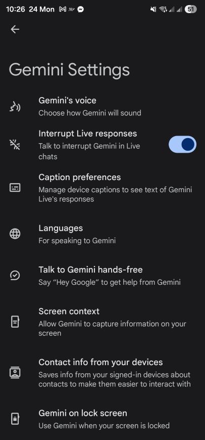 settings page in the gemini app where Assistant branding is being phased out