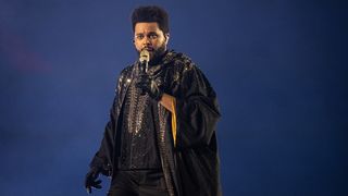 ATLANTA, GEORGIA - AUGUST 21: The Weeknd performs during The Weeknd: After Hours Til Dawn Tour at Mercedes-Benz Stadium on August 21, 2025 in Atlanta, Georgia. (Photo by Prince Williams/WireImage)