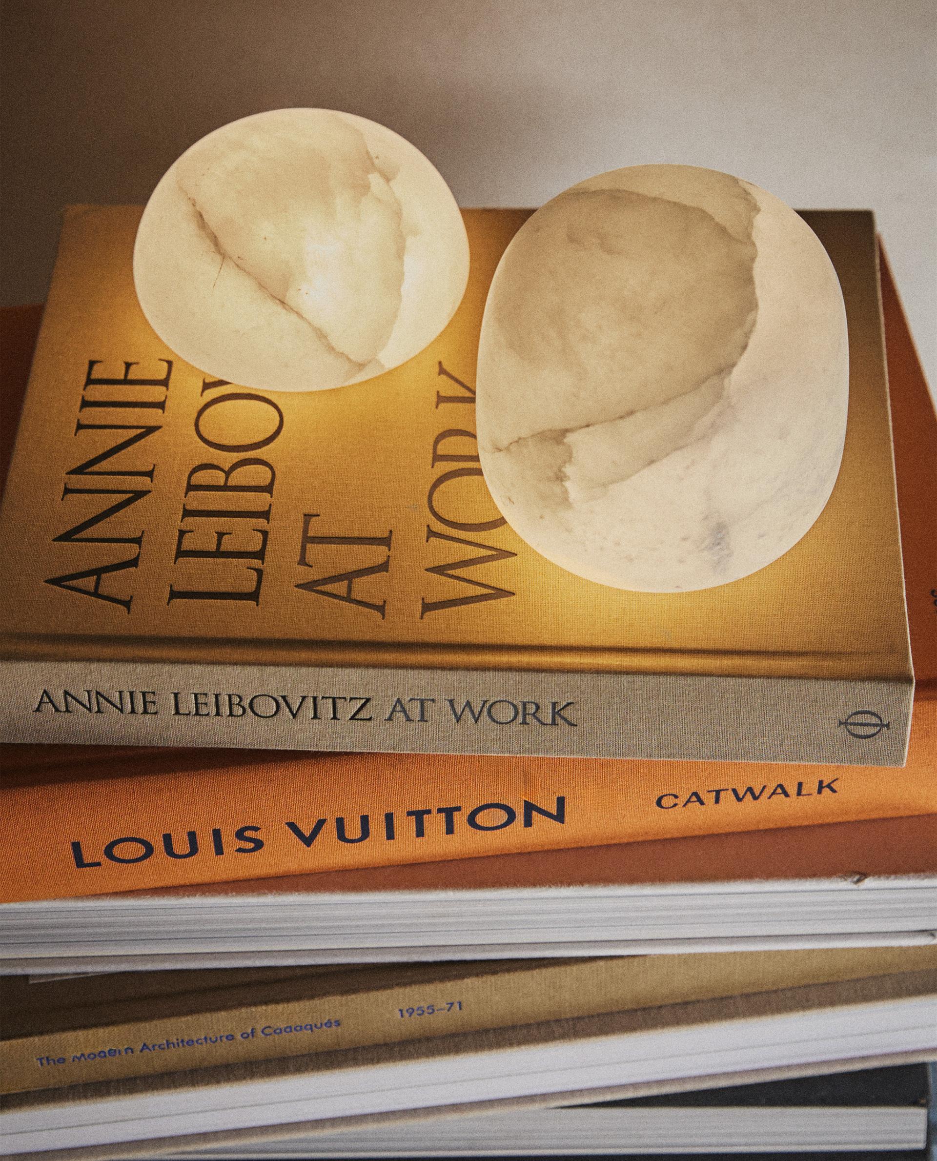 Alabaster Semi-Oval Table Lamp