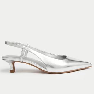 silver metallic slingback heels from M&S