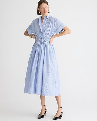 Elena Shirtdress in Striped Cotton Poplin
