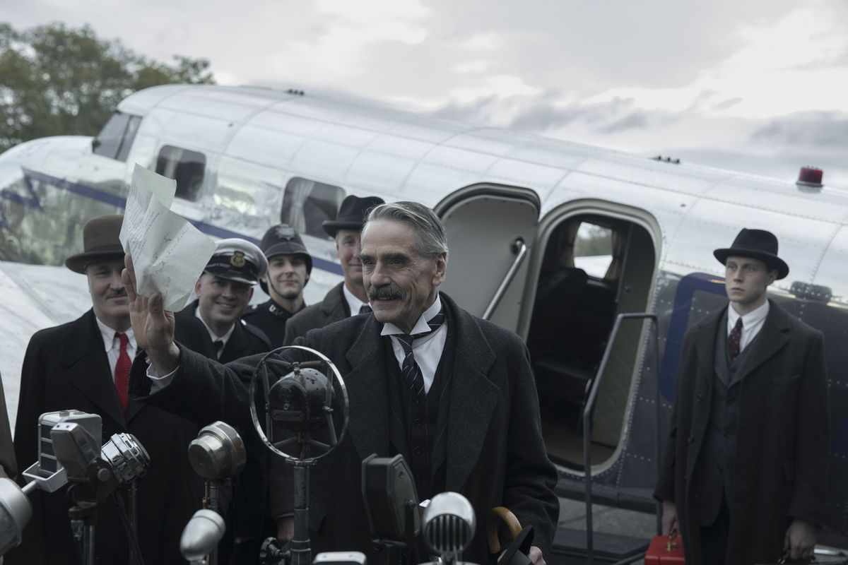  &#039;Munich - The Edge of War&#039; sees Jeremy Irons as Neville Chamberlain as he meets Hitler in Germany in 1938..