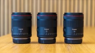 Canon RF 24mm 35mm and 50mm F1.4L VCM hybrid prime lenses