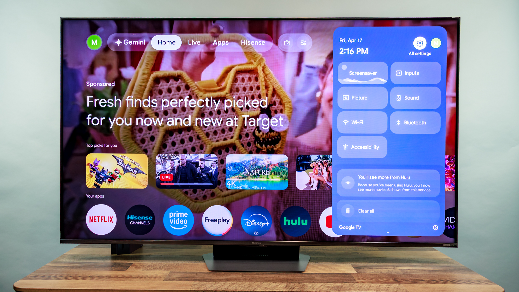 Hisense UR9 RGB Mini-LED TV on a desk