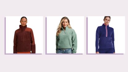 Collage of three of the best fleeces for women