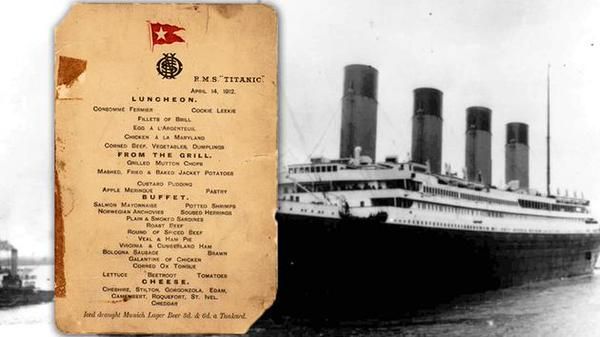 The Titanic first-class lunch menu that fetched $88,000 at auction.