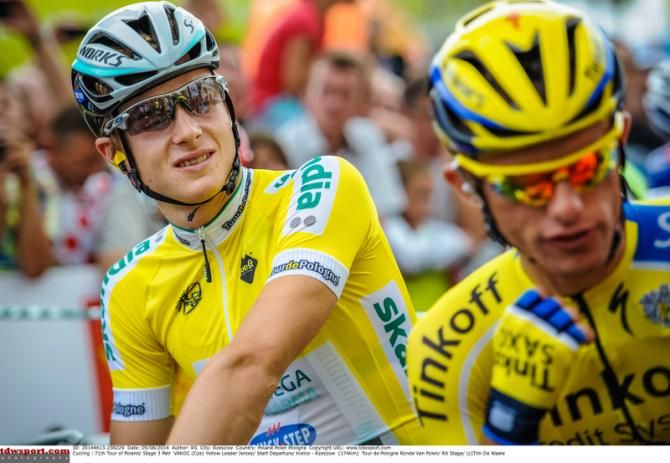 Petr Vakoc (Omega Pharma - Quick-Step) in the yellow jersey