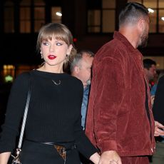 Taylor Swift joined Travis Kelce at date night in an oversize beige blazer