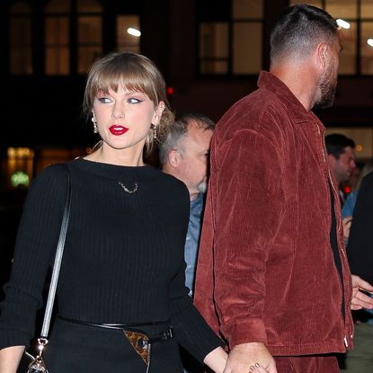 Taylor Swift joined Travis Kelce at date night in an oversize beige blazer