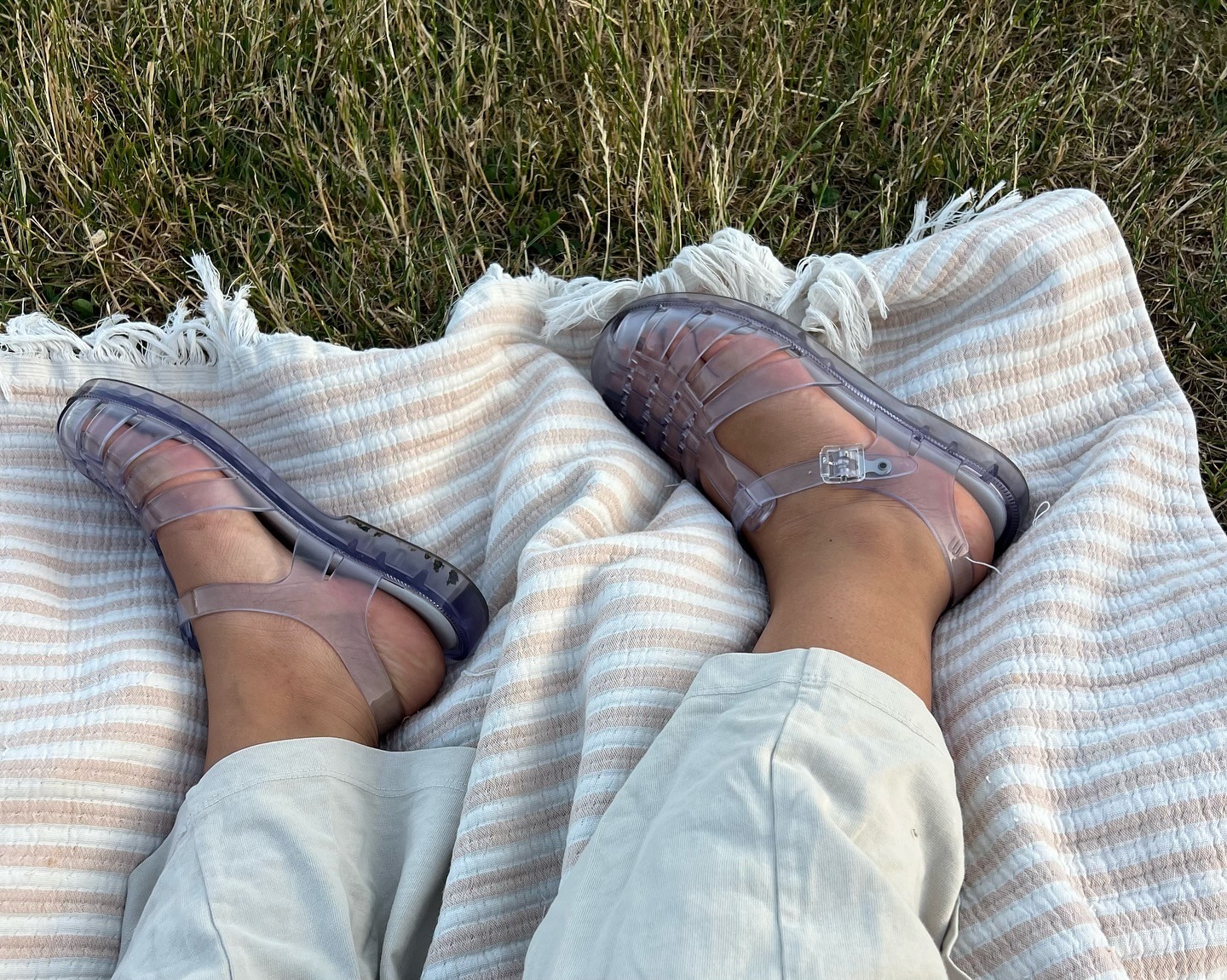 Aisha Farida wearing clear jelly shoes