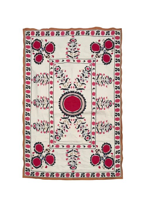 Les Ottomans | Fuchsia Suzani Printed Cotton Tablecloth