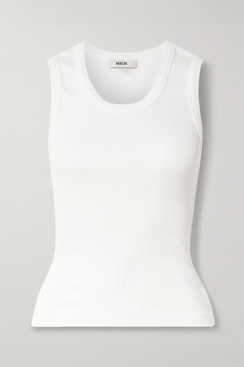 Agolde, Poppy Ribbed Stretch Organic Cotton and Lyocell-Blend Jersey Tank